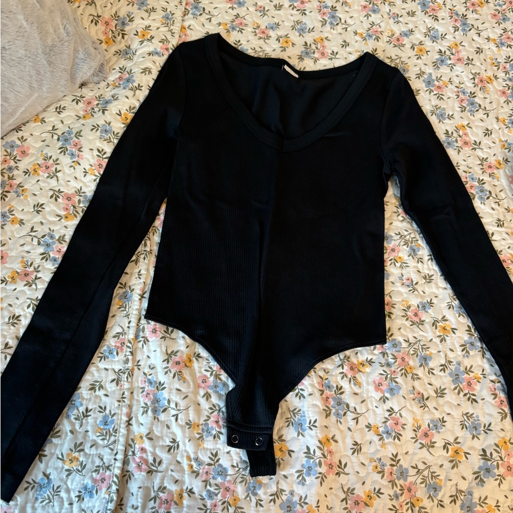 Sonoma Black Asymmetrical Fitted Bodysuit